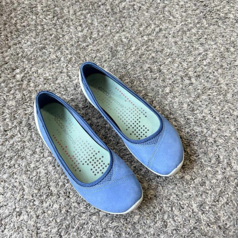 Ecco Biom Lite Blue Leather Ballerina Women's Orthotic Ballet Flats 40 US 9-9.5